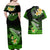 Hawaii Couples Matching Off Shoulder Maxi Dress and Hawaiian Shirt Polynesian Shark with Kakau Green Version LT01 - Polynesian Pride