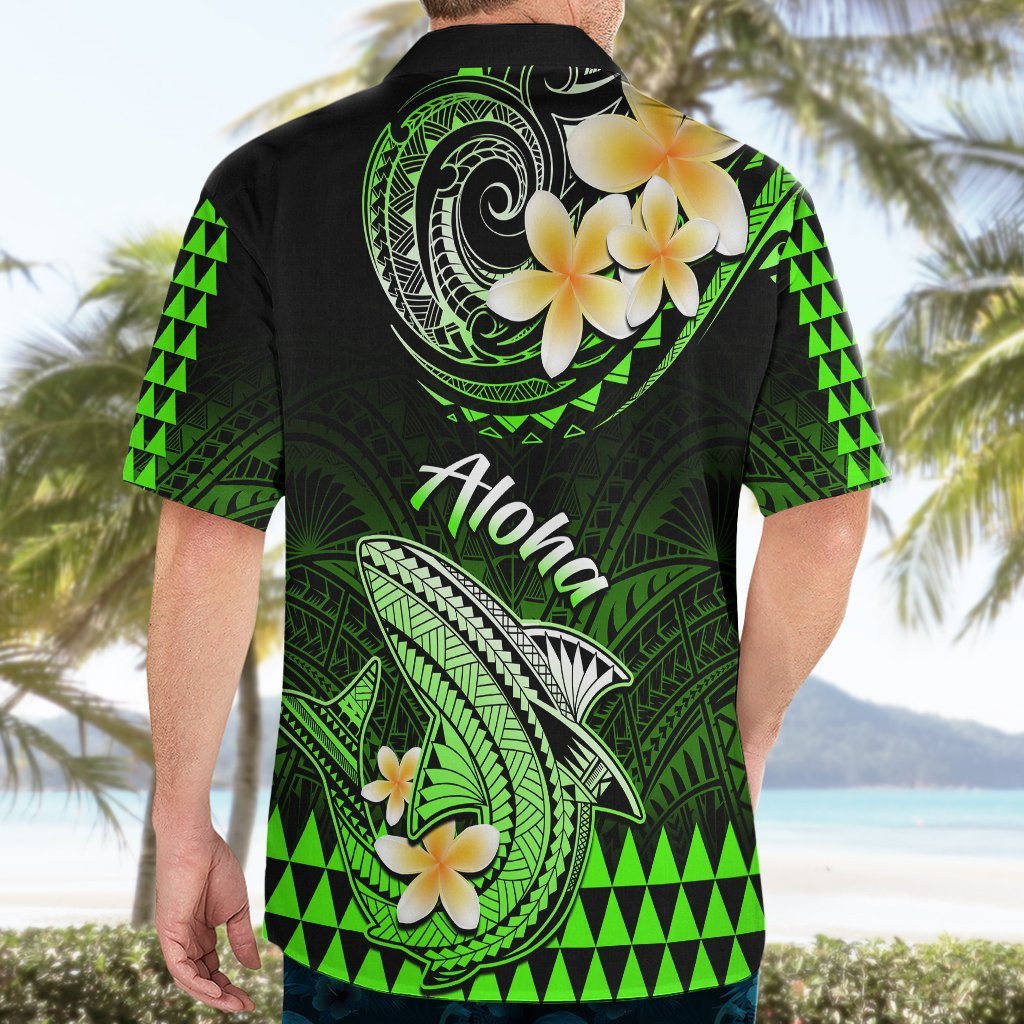 Hawaii Hawaiian Shirt Polynesian Shark with Kakau Green Version LT01 - Polynesian Pride