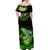 Hawaii Off Shoulder Maxi Dress Polynesian Shark with Kakau Green Version LT01 - Polynesian Pride