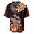 Hawaii Baseball Jersey Polynesian Shark with Kakau Orange Version LT01 - Polynesian Pride