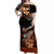 Hawaii Off Shoulder Maxi Dress Polynesian Shark with Kakau Orange Version LT01 Women Orange - Polynesian Pride