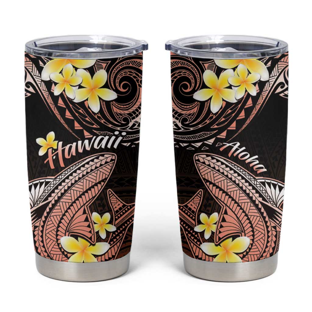 Hawaii Tumbler Cup Polynesian Shark with Kakau Orange Version LT01 Orange - Polynesian Pride
