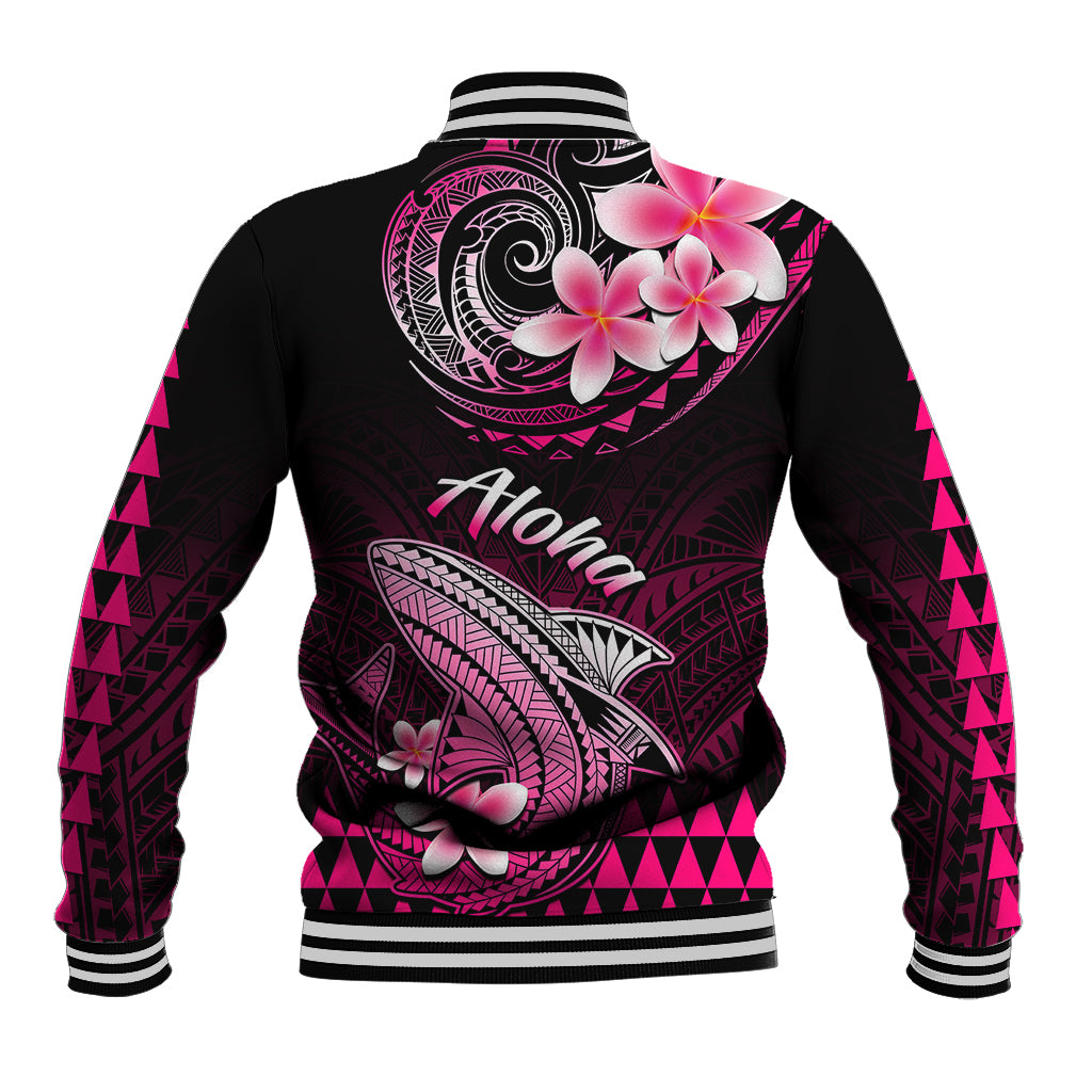 Hawaii Baseball Jacket Polynesian Shark with Kakau Pink Version LT01 - Polynesian Pride