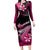 Hawaii Long Sleeve Bodycon Dress Polynesian Shark with Kakau Pink Version LT01 Long Dress Pink - Polynesian Pride