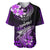 Hawaii Baseball Jersey Polynesian Shark with Kakau Purple Version LT01 Purple - Polynesian Pride