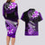 Hawaii Couples Matching Long Sleeve Bodycon Dress and Hawaiian Shirt Polynesian Shark with Kakau Purple Version LT01 - Polynesian Pride