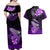 Hawaii Couples Matching Off Shoulder Maxi Dress and Hawaiian Shirt Polynesian Shark with Kakau Purple Version LT01 - Polynesian Pride