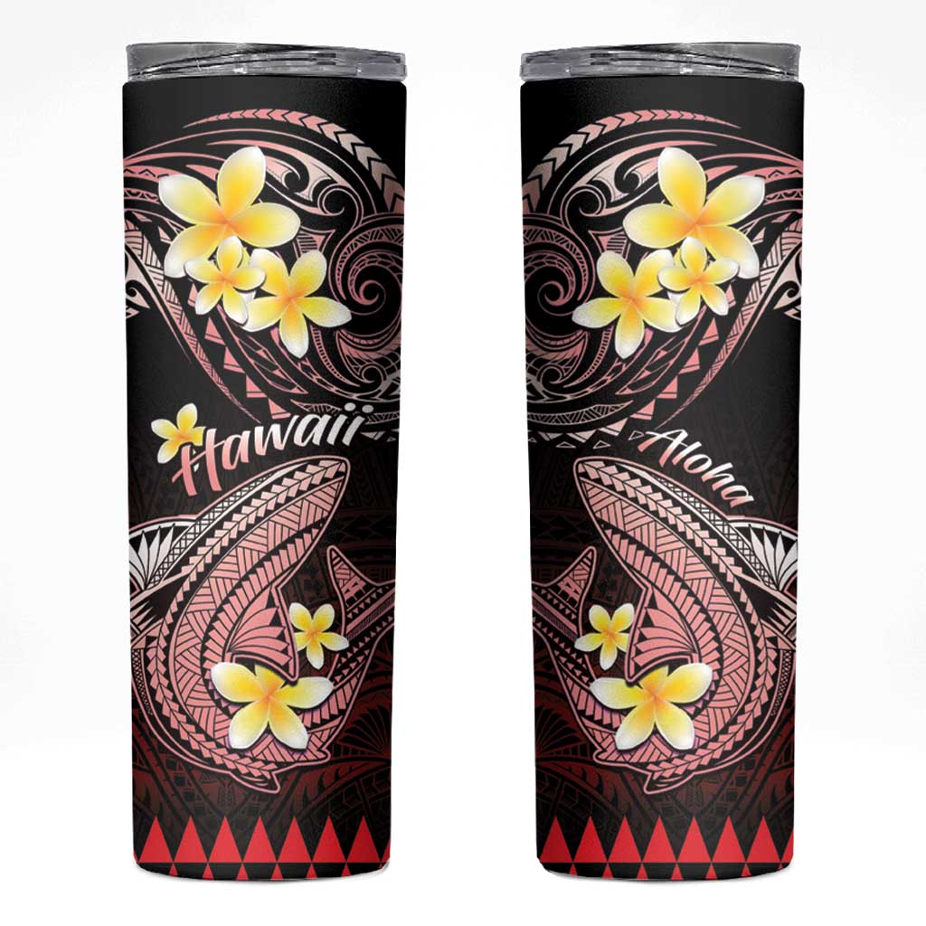 Hawaii Skinny Tumbler Polynesian Shark with Kakau Red Version LT01 Red - Polynesian Pride