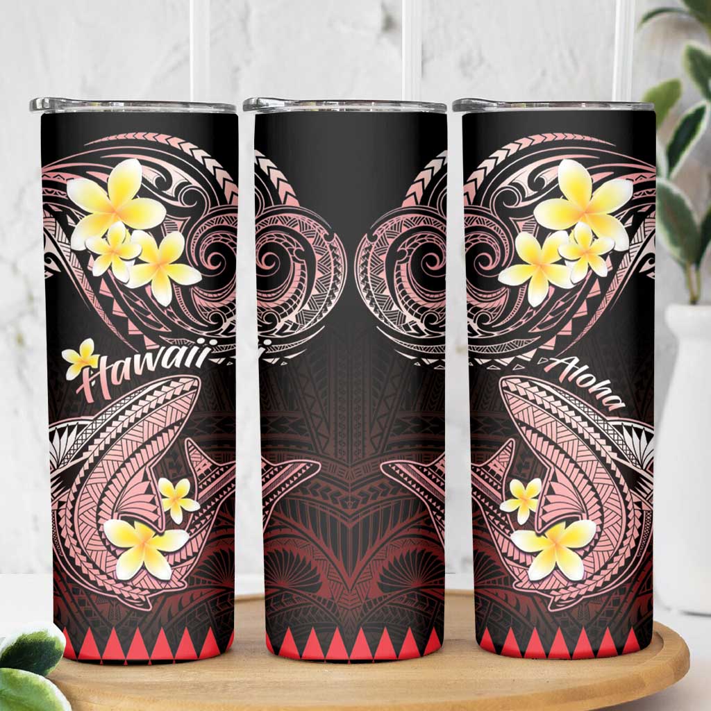 Hawaii Skinny Tumbler Polynesian Shark with Kakau Red Version LT01 - Polynesian Pride