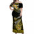 Hawaii Off Shoulder Maxi Dress Polynesian Shark with Kakau Yellow Version LT01 Women Yellow - Polynesian Pride