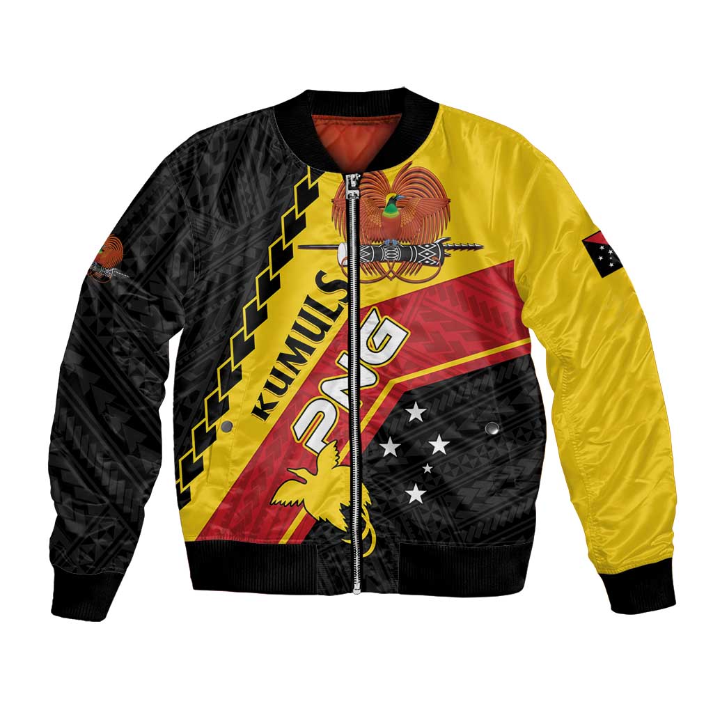Custom PNG Bomber Jacket The Kumuls Are On A Roll LT01 Unisex Black - Polynesian Pride