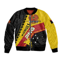 Custom PNG Bomber Jacket The Kumuls Are On A Roll LT01 Unisex Black - Polynesian Pride