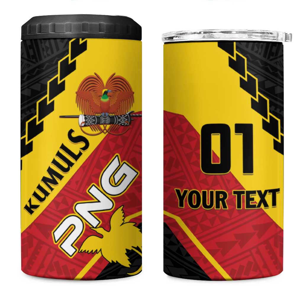 Custom PNG Rugby 4 in 1 Can Cooler Tumbler The Kumuls Are On A Roll LT01 One Size: 16 oz Black - Polynesian Pride