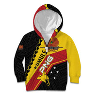Custom PNG Kid Hoodie The Kumuls Are On A Roll LT01 Zip Hoodie Black - Polynesian Pride