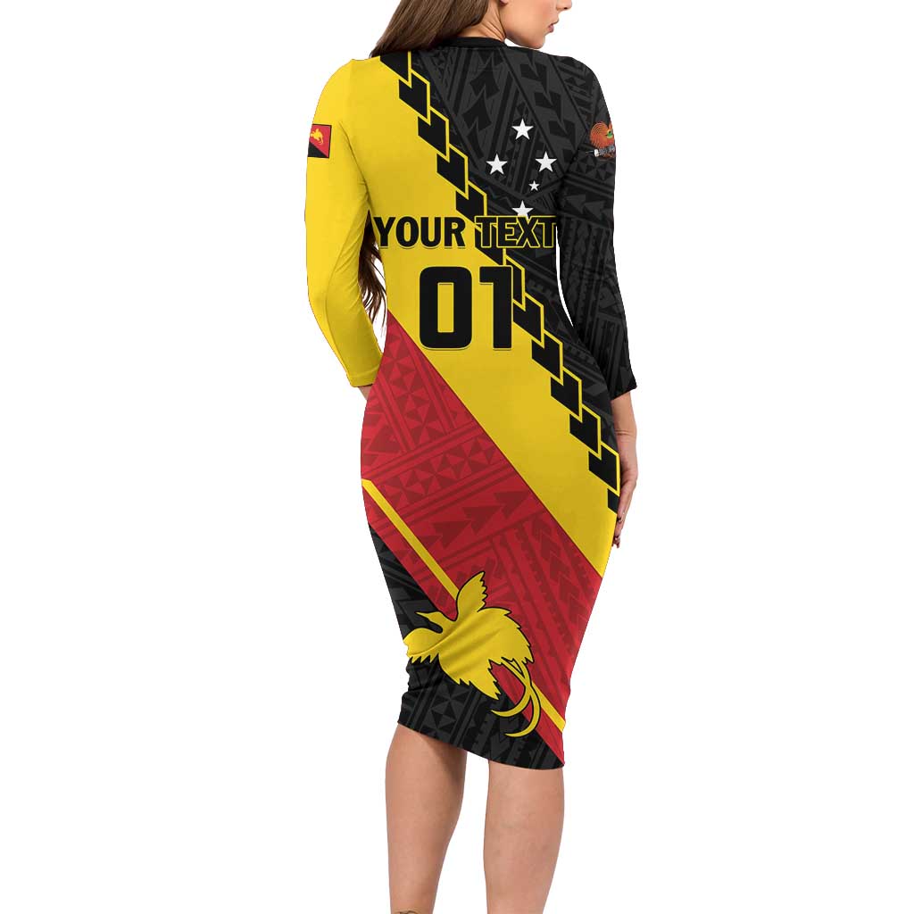 Custom PNG Long Sleeve Bodycon Dress The Kumuls Are On A Roll LT01 - Polynesian Pride