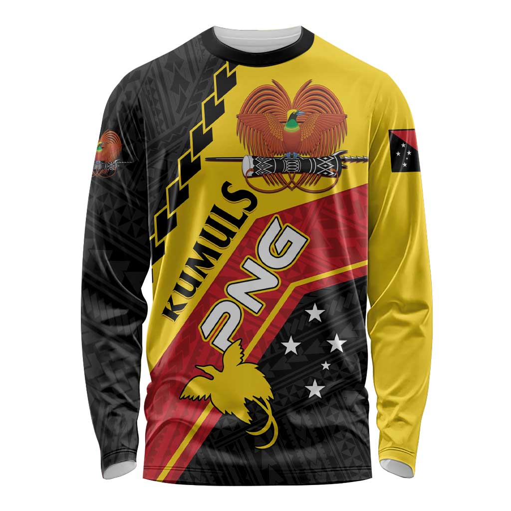 Custom PNG Long Sleeve Shirt The Kumuls Are On A Roll LT01 Unisex Black - Polynesian Pride