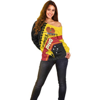 Custom PNG Off Shoulder Sweater The Kumuls Are On A Roll LT01 - Polynesian Pride