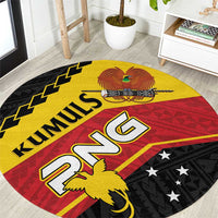 PNG Round Carpet The Kumuls Are On A Roll LT01 Black - Polynesian Pride