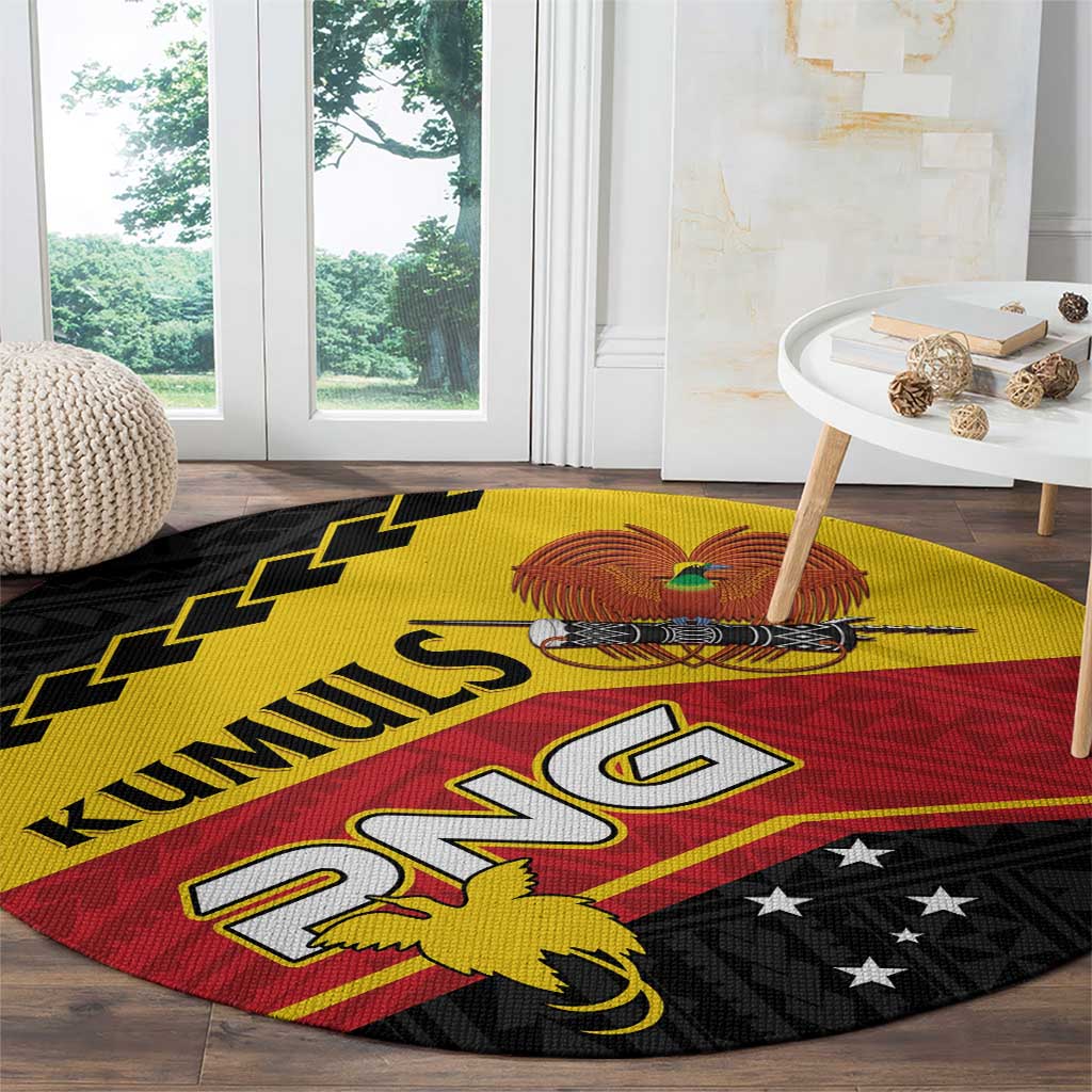PNG Round Carpet The Kumuls Are On A Roll LT01 - Polynesian Pride