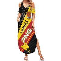 Custom PNG Summer Maxi Dress The Kumuls Are On A Roll LT01 Women Black - Polynesian Pride