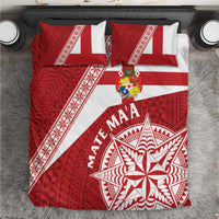 Tonga Rugby Mate Maa Bedding Set Ngatu Pattern LT01 Red - Polynesian Pride