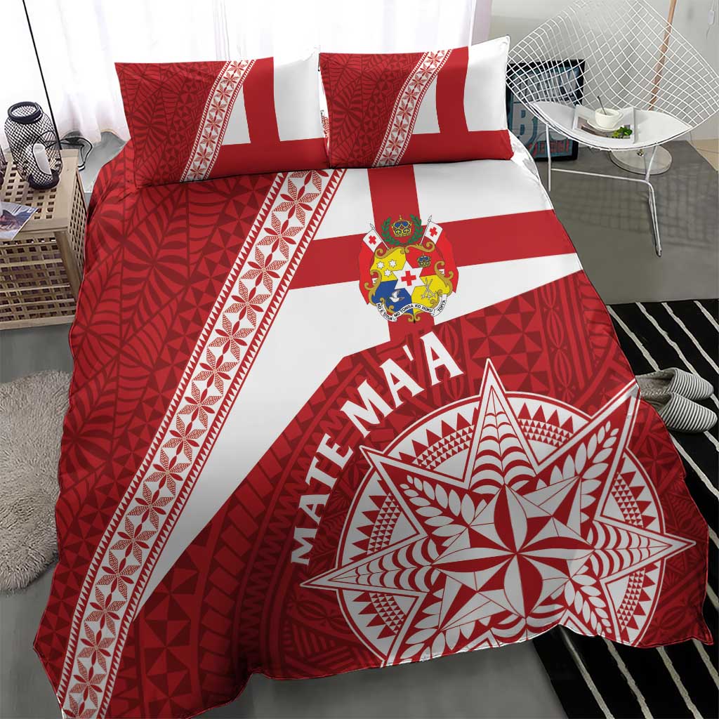 Tonga Rugby Mate Maa Bedding Set Ngatu Pattern LT01 - Polynesian Pride
