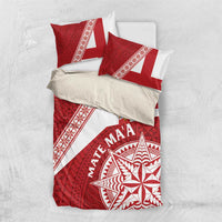 Tonga Rugby Mate Maa Bedding Set Ngatu Pattern LT01 US Twin 172cm x 218cm Red - Polynesian Pride