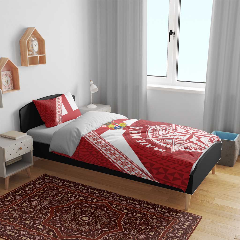 Tonga Rugby Mate Maa Bedding Set Ngatu Pattern LT01 - Polynesian Pride