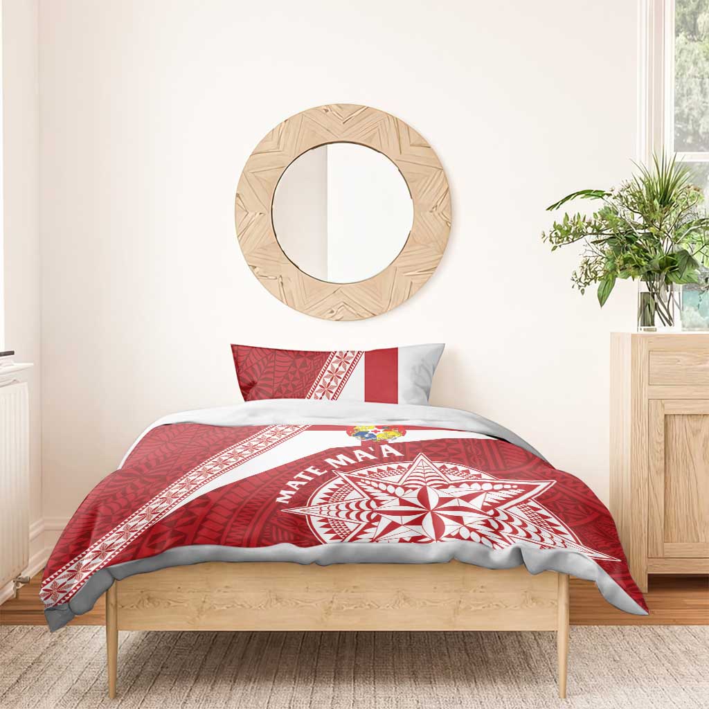 Tonga Rugby Mate Maa Bedding Set Ngatu Pattern LT01 - Polynesian Pride