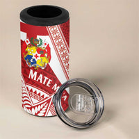 Tonga Rugby Mate Maa 4 in 1 Can Cooler Tumbler Ngatu Pattern LT01 - Polynesian Pride
