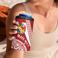 Tonga Rugby Mate Maa 4 in 1 Can Cooler Tumbler Ngatu Pattern LT01 - Polynesian Pride