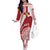 Custom Tonga Rugby Mate Maa Off The Shoulder Long Sleeve Dress Ngatu Pattern