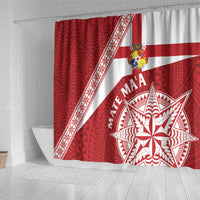 Tonga Rugby Mate Maa Shower Curtain Ngatu Pattern LT01 - Polynesian Pride