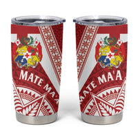 Tonga Rugby Mate Maa Tumbler Cup Ngatu Pattern LT01 Red - Polynesian Pride
