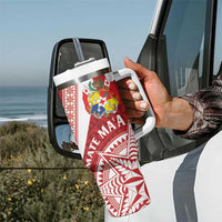 Tonga Rugby Mate Maa Tumbler With Handle Ngatu Pattern LT01 - Polynesian Pride