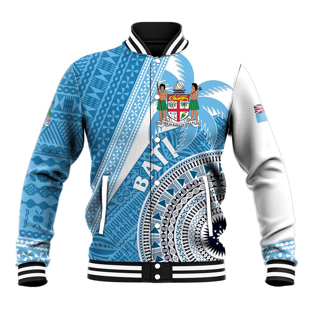 Custom Fiji Rugby Bati Baseball Jacket Tapa Pattern