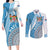 Custom Fiji Rugby Bati Couples Matching Long Sleeve Bodycon Dress and Long Sleeve Button Shirt Tapa Pattern