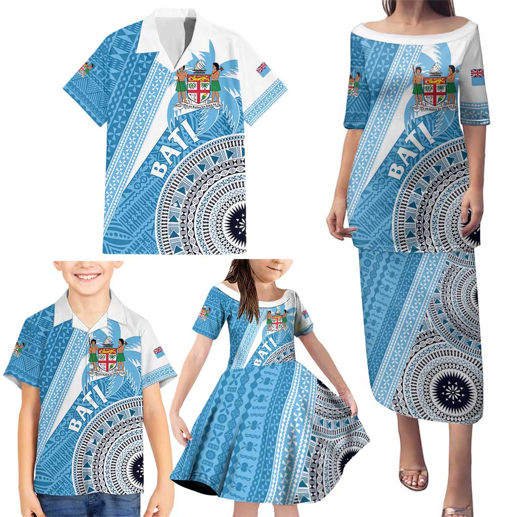 Custom Fiji Rugby Bati Family Matching Puletasi and Hawaiian Shirt Tapa Pattern