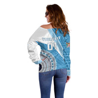 Custom Fiji Rugby Bati Off Shoulder Sweater Tapa Pattern LT01 - Polynesian Pride