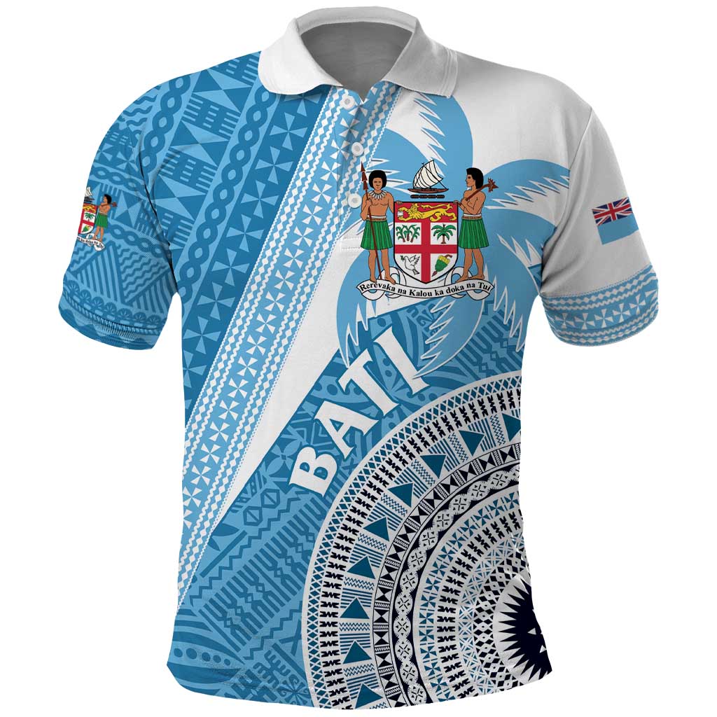 Custom Fiji Rugby Bati Polo Shirt Tapa Pattern