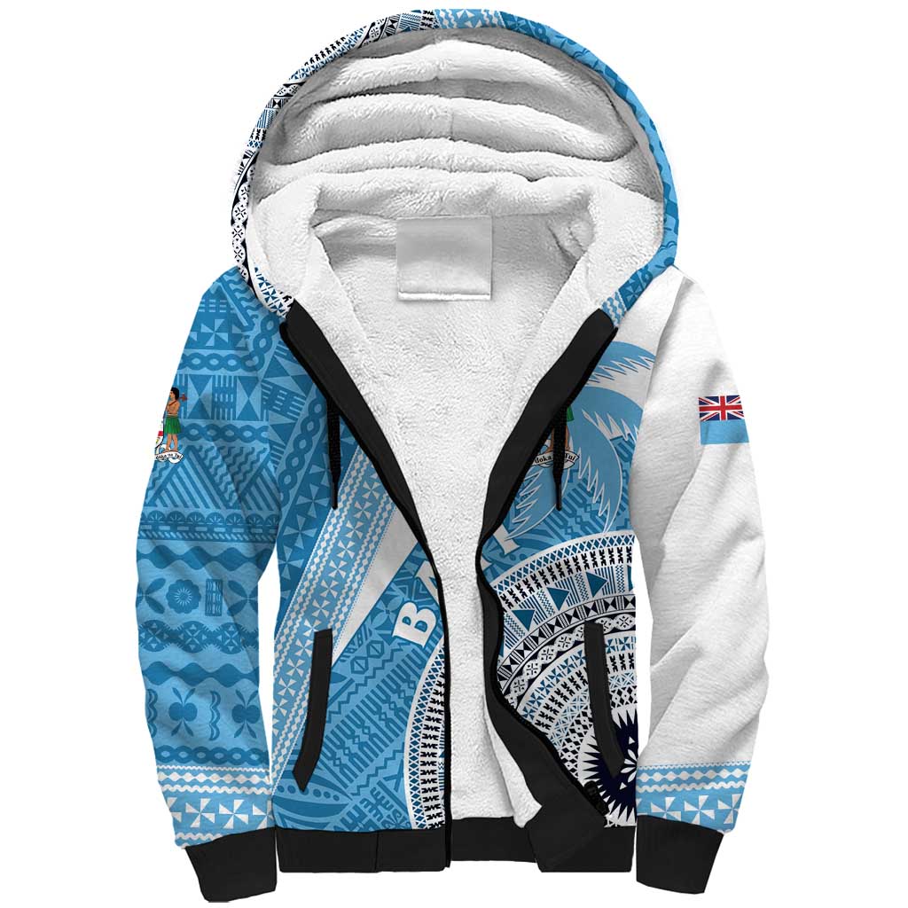 Custom Fiji Rugby Bati Sherpa Hoodie Tapa Pattern