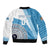 Custom Fiji Rugby Bati Sleeve Zip Bomber Jacket Tapa Pattern