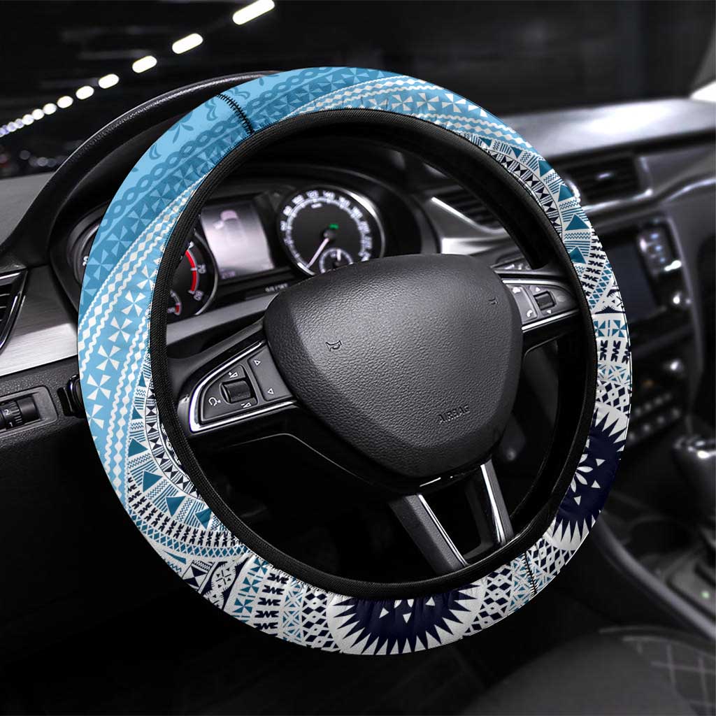 Fiji Rugby Bati Steering Wheel Cover Tapa Pattern