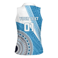 Custom Fiji Rugby Bati Women Sleeveless Polo Shirt Tapa Pattern LT01 - Polynesian Pride