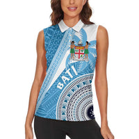Custom Fiji Rugby Bati Women Sleeveless Polo Shirt Tapa Pattern LT01 - Polynesian Pride
