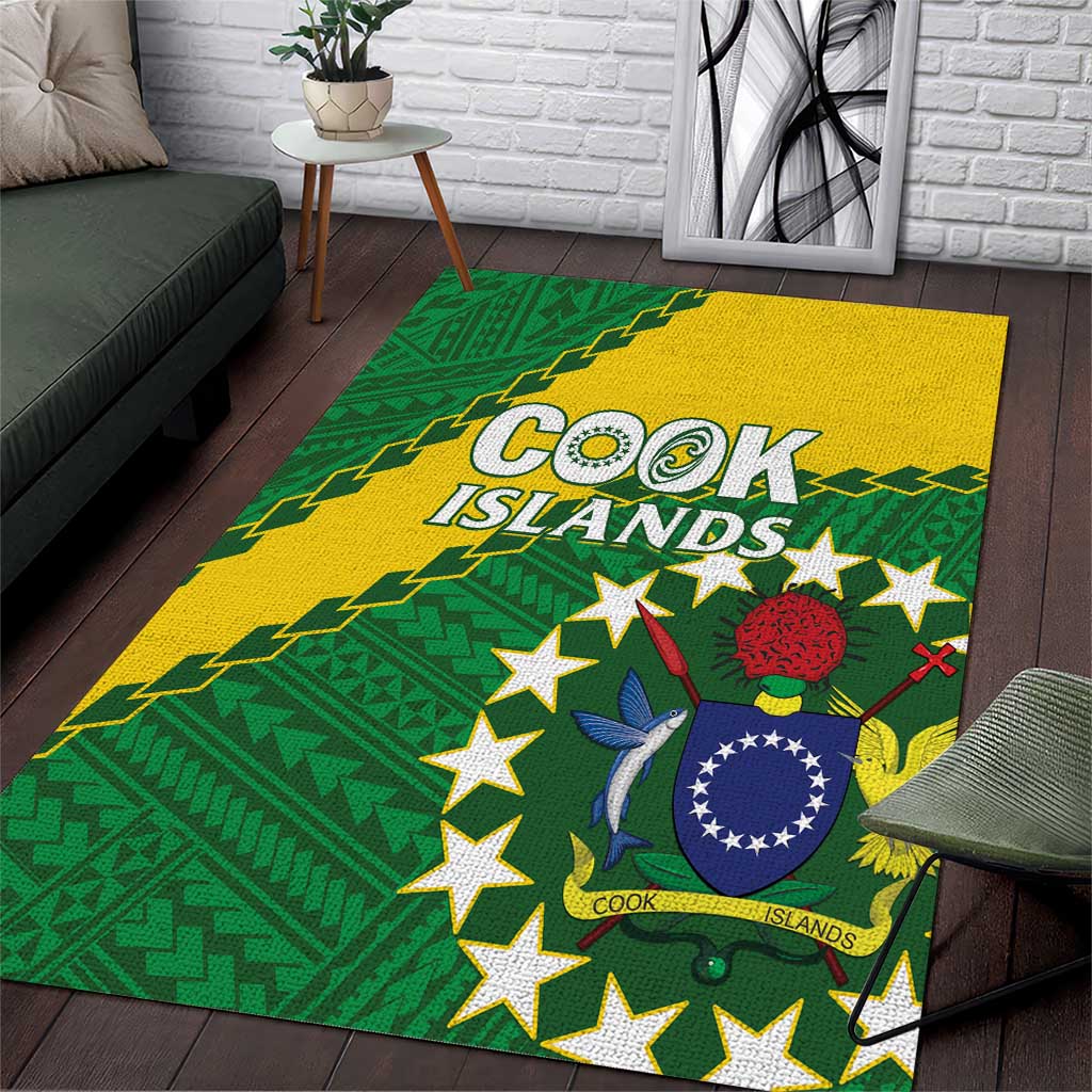 Cook Islands Rugby Kukis Area Rug Circle Stars