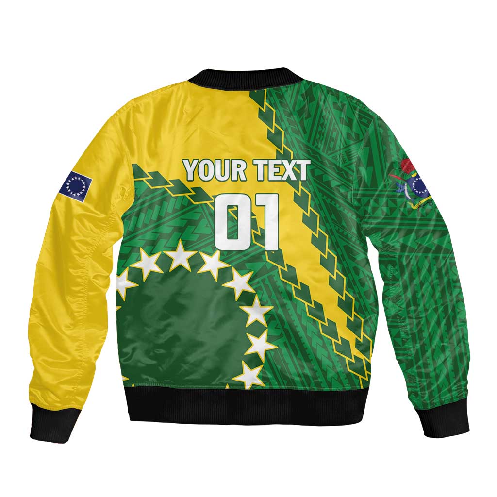 Custom Cook Islands Rugby Kukis Bomber Jacket Circle Stars LT01 - Polynesian Pride