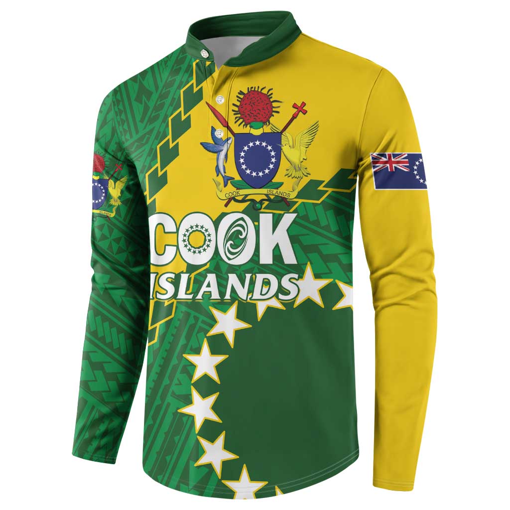 Custom Cook Islands Rugby Kukis Button Sweatshirt Circle Stars LT01 - Polynesian Pride