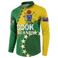 Custom Cook Islands Rugby Kukis Button Sweatshirt Circle Stars LT01 - Polynesian Pride