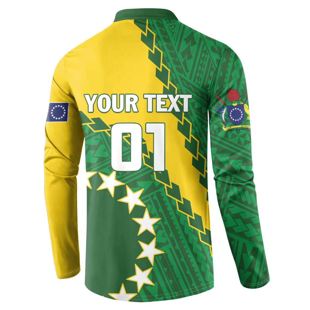 Custom Cook Islands Rugby Kukis Button Sweatshirt Circle Stars LT01 - Polynesian Pride